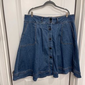 Denim A-line Skirt